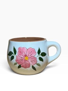 Vintage Stangl Pottery Wild Rose Cup Mug Trenton NJ Hand Painted Floral